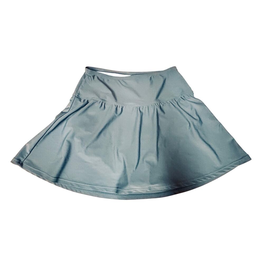 Shapermint Essentials High Waisted Full Cover blue Swim Skirt bottoms UPF 50 szL
